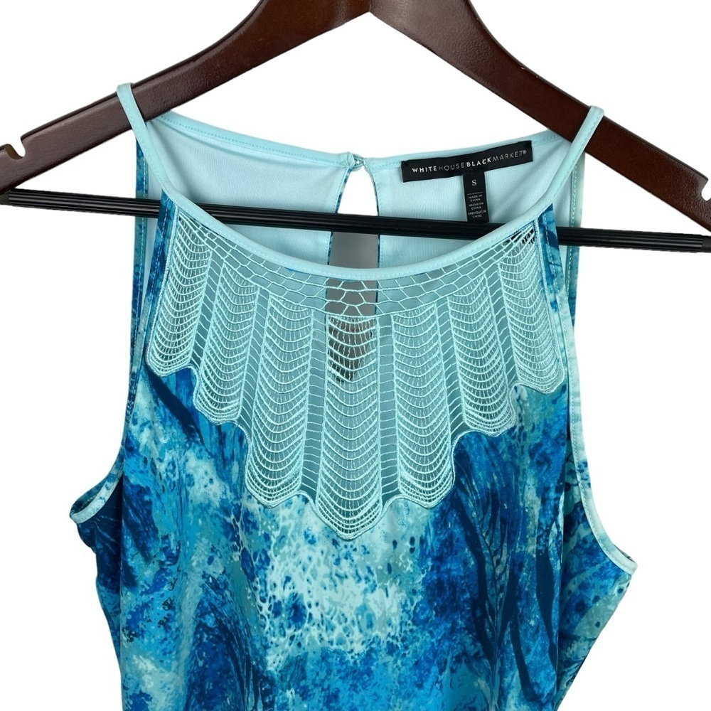 WHBM | Blue Crochet Halter Camisole Top - Picture 2 of 7